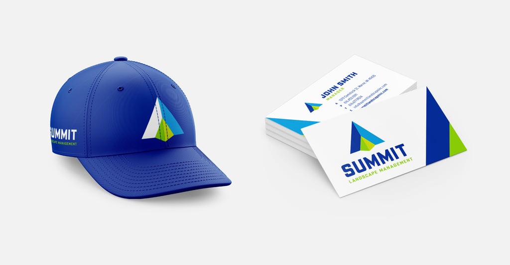 Summit branded hat and business cards