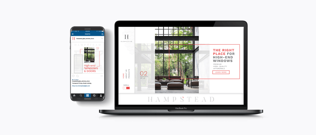 Hampstead web design on mobile and laptop