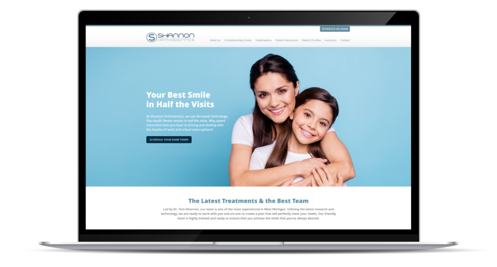Shannon orthodontics website homepage