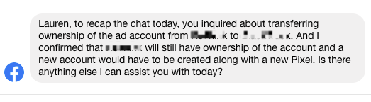 facebook business manager chat support