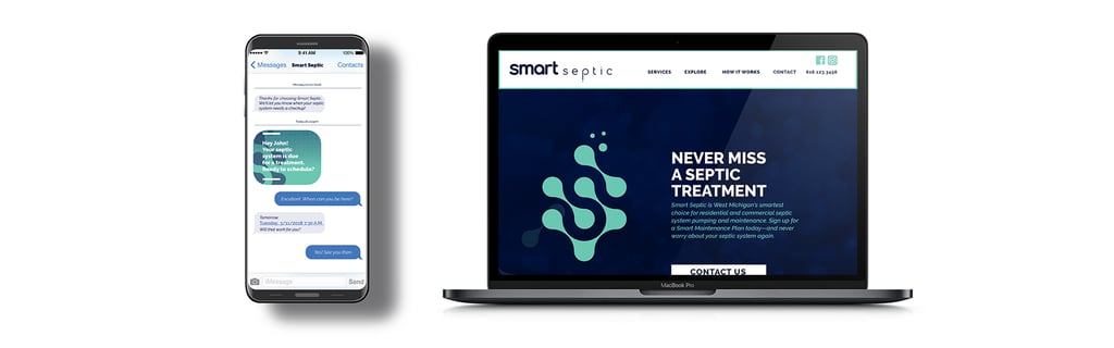 mobile and laptop septic website design