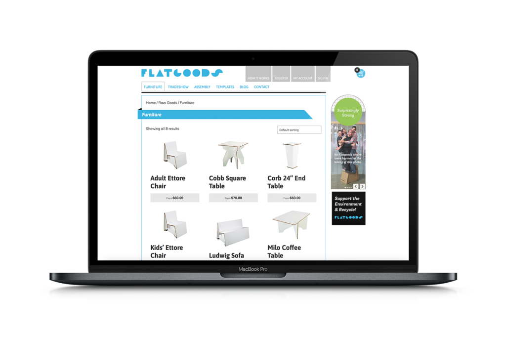 flatgoods website design