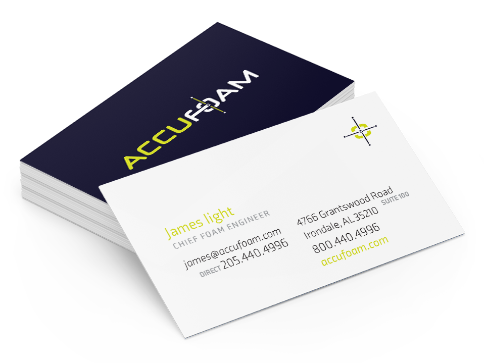 Accufoam business cards