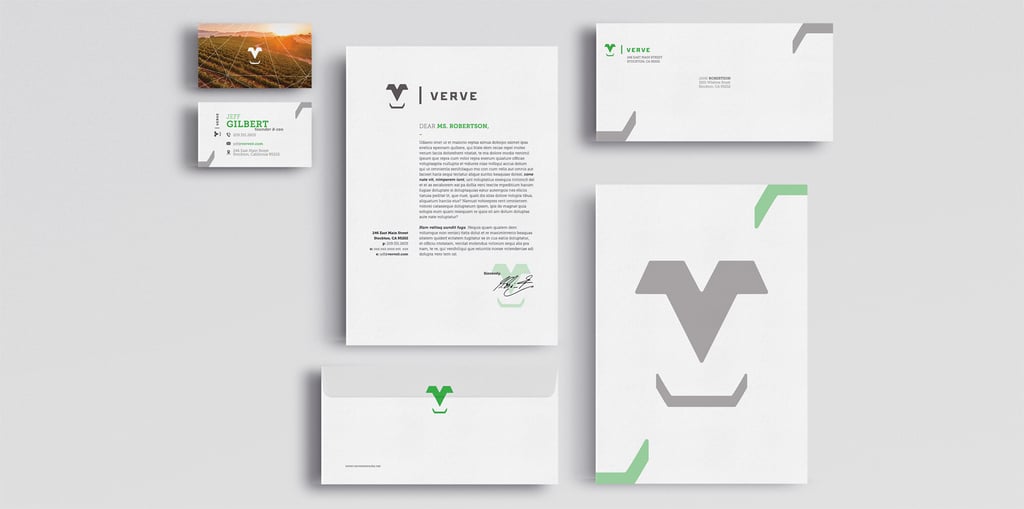 verve stationary and print materials