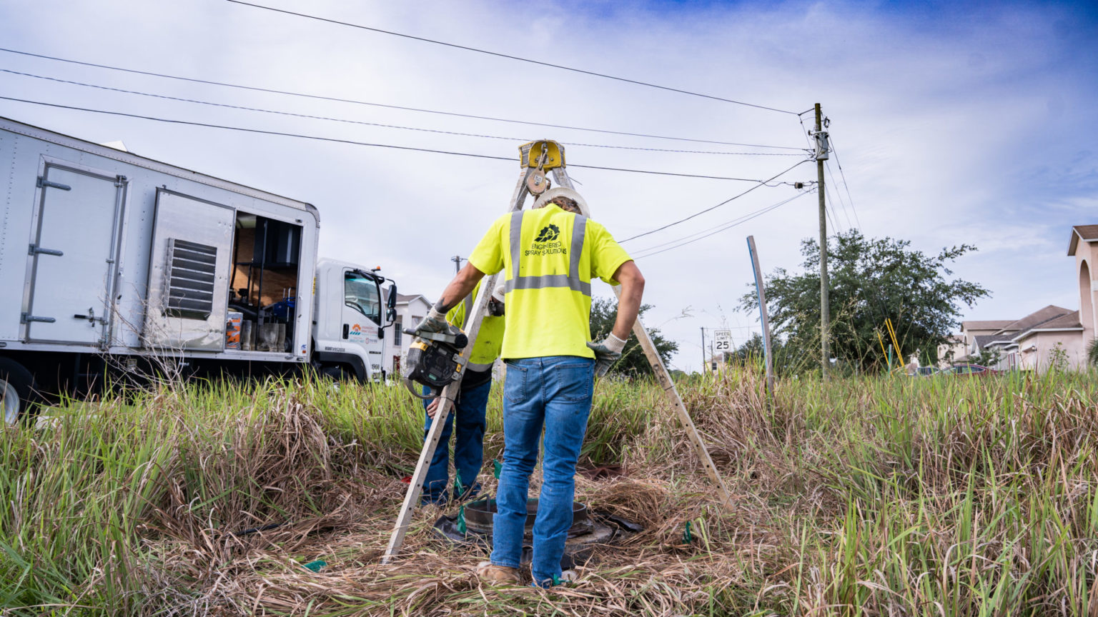 People working in a field