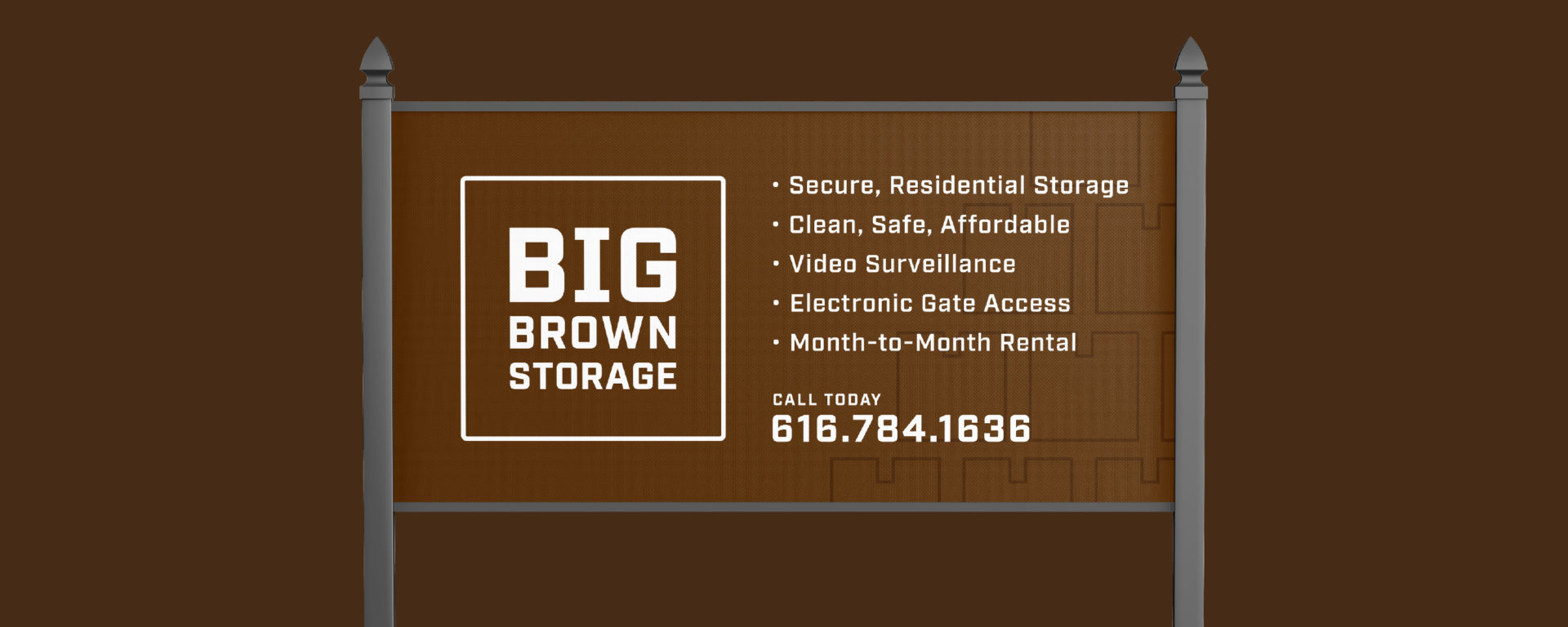 Big Brown Storage sign