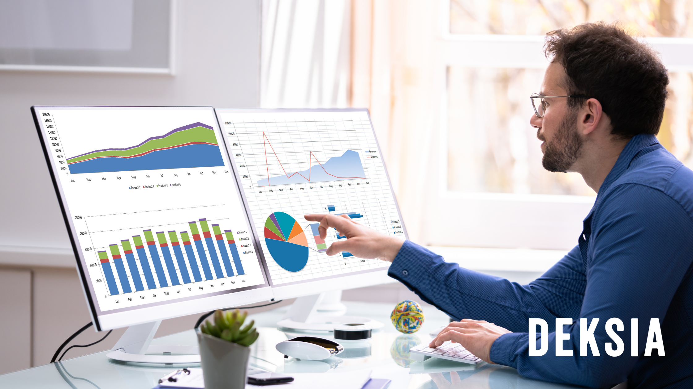 b2b marketer looking at screen with analytics data reports